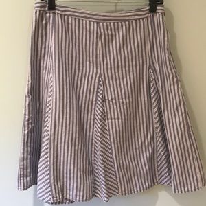 Marina denim blue and white striped skirt.